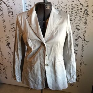 Ann Taylor Tan Striped Blazer 12